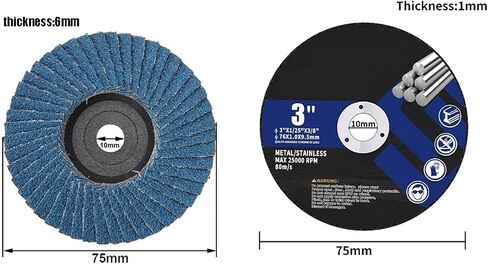 5pcs75mm ملم راتنج القطع قرص الطحن زاوية عجلة الإكسسوارات المطحنة المعدنية القطع البلاستيكية الحديد (5pcs 75 ملم الأزرق) in Kuwait