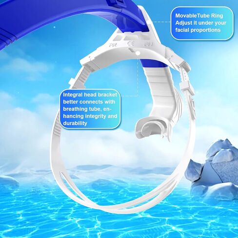 Detachable Portable Snorkel for Lap Swimming Unisex-Adult Silicone Adjustable Headband One Way Exhaust Valve in Kuwait