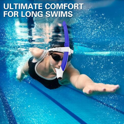 Detachable Portable Snorkel for Lap Swimming Unisex-Adult Silicone Adjustable Headband One Way Exhaust Valve in Kuwait