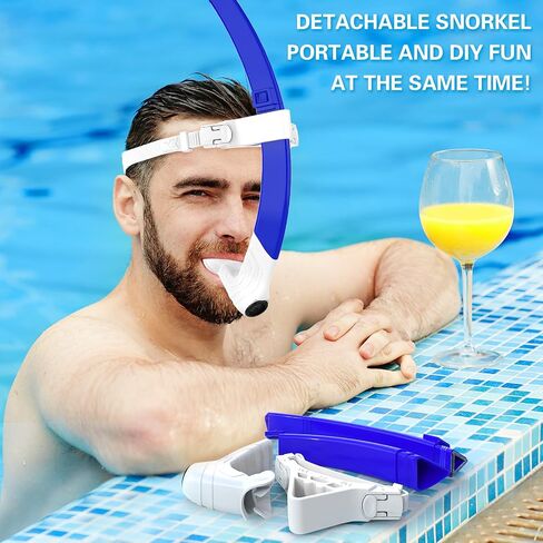 Detachable Portable Snorkel for Lap Swimming Unisex-Adult Silicone Adjustable Headband One Way Exhaust Valve in Kuwait