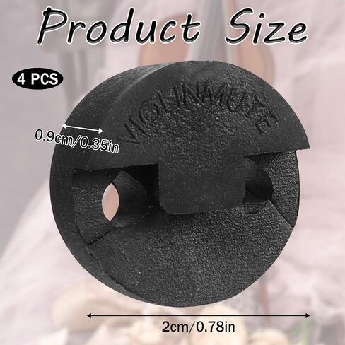 4 Pack Violin Practice Mute, Rubber Violin Mute for Violin and Small Viola Round Tourte Style Mute Silencer Black Practice Silencer Violin Mute Full Size Accessory for Uninterrupted Training Sessions in Saudi Arabia