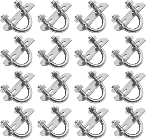 16Pcs Round U Bolts Zinc Plated Steel, M6 Round Bend U Clamp with Nut Plate Washer (M6 x 16 mm x 34 mm), Replacement for Pipes Wood and Other Materials in Saudi Arabia