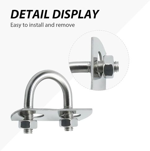 16Pcs Round U Bolts Zinc Plated Steel, M6 Round Bend U Clamp with Nut Plate Washer (M6 x 16 mm x 34 mm), Replacement for Pipes Wood and Other Materials in Saudi Arabia
