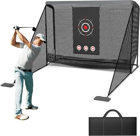 Aikeec Golf Practice Hittting Net: إطار معدني شاق مع شبكة بوليستر من 5 طبقات وقطعة قماش مستهدفة - مجموعة القيادة في الهواء الطلق في الهواء الطلق لاعبي الغولف in Kuwait
