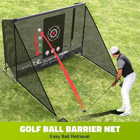 Aikeec Golf Practice Hittting Net: إطار معدني شاق مع شبكة بوليستر من 5 طبقات وقطعة قماش مستهدفة - مجموعة القيادة في الهواء الطلق في الهواء الطلق لاعبي الغولف in Kuwait