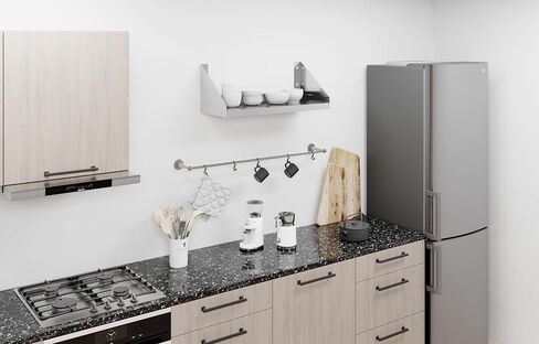 AmGood Stainless Steel Wall Shelf with Side Guards (48" Long x 12" Deep) in Kuwait