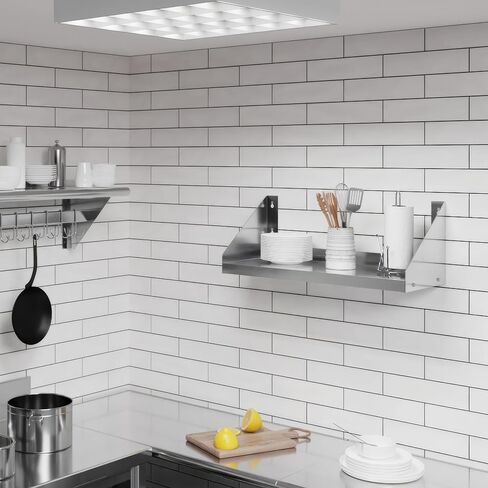 AmGood Stainless Steel Wall Shelf with Side Guards (48" Long x 12" Deep) in Kuwait