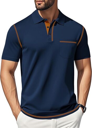 شورتات البولو غير الرسمية للرجال قميص الصيف القميص الكلاسيكي القمصان الجولف مع جيب in Kuwait