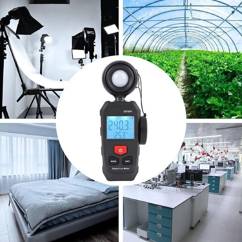 Akozon Digital Illuminometer LCD Display 200000Lx Auto Range Luxmeter Light Meter for Plant Growth Monitoring Gardeners ABS White in Saudi Arabia