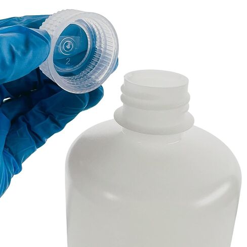 Eisco - Pack of 12, 500mL Narrow Mouth HDPE Translucent Reagent Bottles with Polypropylene Caps, Non-Sterile, Leak-Proof, Chemical Resistant, Laboratory Storage and Transport in Saudi Arabia