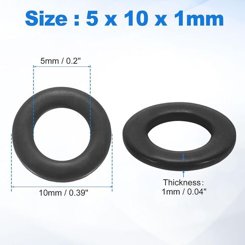 uxcell 200Pcs M2 304 Stainless Steel Flat Washers, ID 2mm, OD 5mm, Thickness 0.3mm Round Metal Washers for Screws Bolts, Outdoor Construction, Black in Kuwait