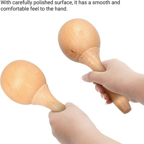HUIOP Beech Maraca, Beech Maraca Rumba Shaker Rattles Percussion Instrument Wooden Maraca Pair Percussion Maraca for Musical Instrument 1 Pair in Saudi Arabia