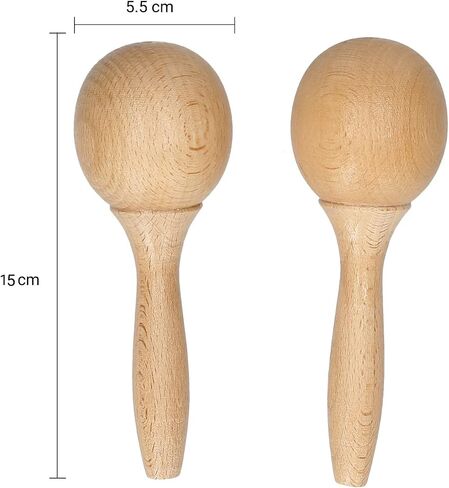 HUIOP Beech Maraca, Beech Maraca Rumba Shaker Rattles Percussion Instrument Wooden Maraca Pair Percussion Maraca for Musical Instrument 1 Pair in Saudi Arabia