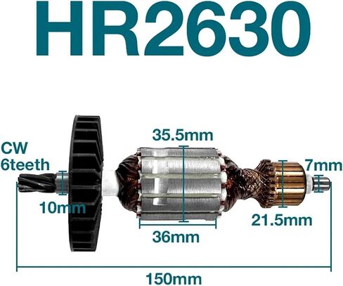 Caarla AC220-240V Armature Rotor لـ HR2630 أدوات طاقة المطرقة بديلة مرساة الدوار بديل in Saudi Arabia