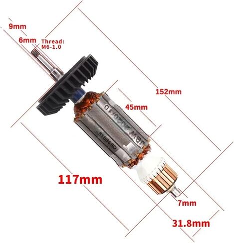 Caarla Armature Rotor استبدال AC220V مرساة الدوار المرساة استبدال 9553 9555 NB HN 9553NB 9553HN 9555NB 9555HN زاوية التروس الدوار (الدوار الأبيض) in Saudi Arabia
