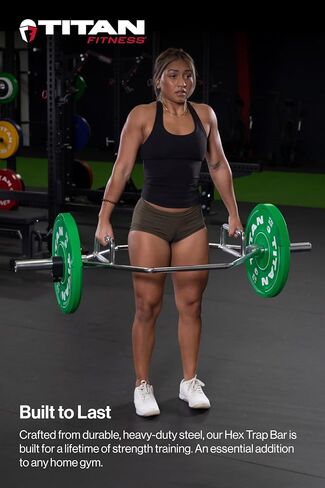 Titan Fitness Olympic 2in hex Trap Bar ، رفع الأثقال القرفصاء المميت ، تم تصنيفه 500 رطل ، غيبس مركبات ، عازمة على الصفوف ، القرفصات القرفصاء in Saudi Arabia