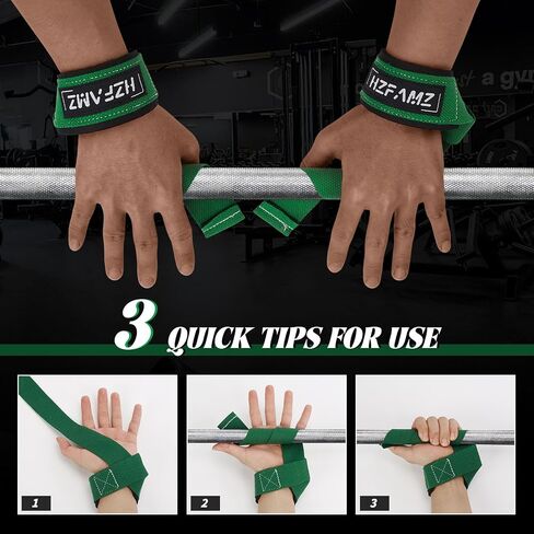 Lifting Straps, Lifting Wrist Straps for Weightlifting, Weightlifting Straps with Padded Neoprene, Gym Straps for Strength Training, Bodybuilding, Weight Lifting Straps for Men and Women in Saudi Arabia