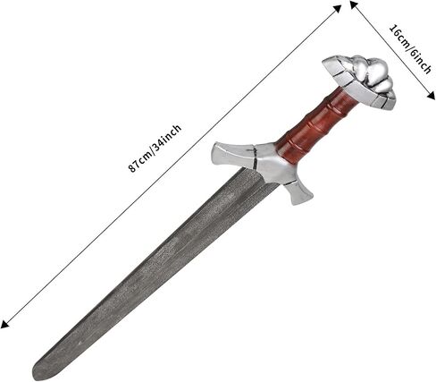LarpGears Martial Arts Training Foam Viking Sword, 34 inches Practice Sword for Cosplay, Renaissance Accessories Prop, Halloween Costume, LARP Event or Outdoor Battle Sports in Saudi Arabia