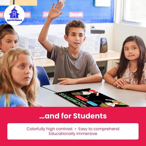 Quarterhouse Spanish Prepositions Poster Set, Spanish - ESL Classroom Learning Materials for K-12 Students and Teachers, Set of 6, 12 x 18 Inches, Extra Durable in Kuwait