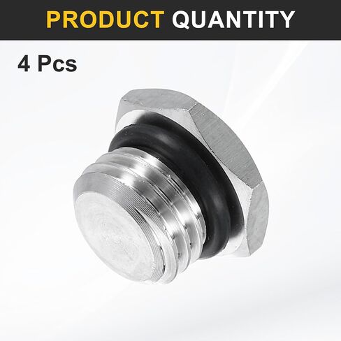 HARFINGTON 304 Stainless Steel Pipe Plug Fitting G1/4 Male Thread Outer Hex Head Cap Hexagonal Head Bung Plugs Fittings with Seal Ring for Air Water Oil Gas Tube in Saudi Arabia