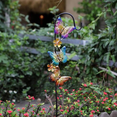 Solar Lights Outdoor Garden Decor Iron Butterfly Lawn Lamp Garden Decor Outdoor Waterproof Magical Outside Swaying Lights (Warm Light) in Saudi Arabia