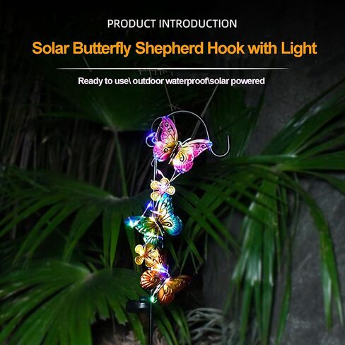 Solar Lights Outdoor Garden Decor Iron Butterfly Lawn Lamp Garden Decor Outdoor Waterproof Magical Outside Swaying Lights (Warm Light) in Saudi Arabia