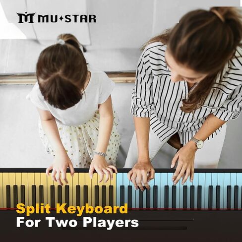 Mustar 88 Key Piano Keyboard للمبتدئين ، لوحة مفاتيح البيانو الكهربائية شبه المرجحة 88 مفتاحًا ، Plotable Digital Piano 88 مفتاح مرجح بوحدة ثلاثية الأوساط ، مكبرات صوت مدمجة ، USB/MIDI Connecting (Brown) in Kuwait