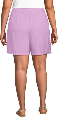 Lands' End Women's Linen High Rise Pull On 7" Shorts in Saudi Arabia