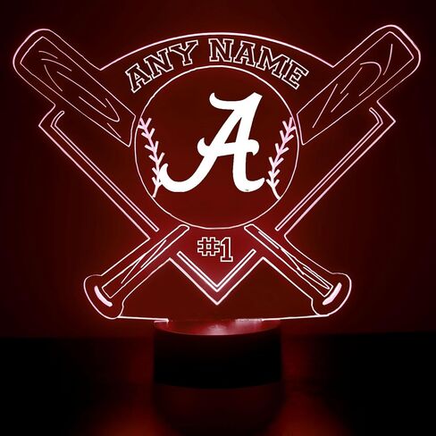 University of Oklahoma Sooners Baseball Custom LED Sign Night Light Lamp with Remote, Light Up Display with Personalized Name or Image, Customized and Made in The USA, Clear Acrylic Home Decor Design in Kuwait
