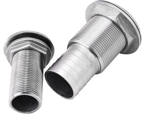 316 Stainless Steel Boat Barbed Hose Thru Drain Threaded Fitting Corrosion Boats Accessories in Saudi Arabia