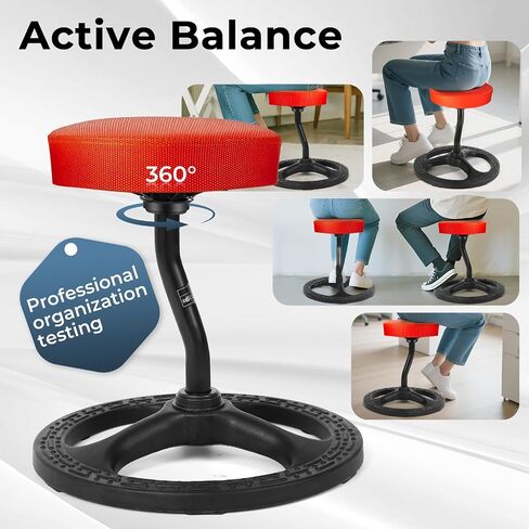 ADHD Chair for Child Adults, Stool Fitness Seat, for Stability, Balance, Yoga, Office, School, Wellness, Active Sitting with Non-Slip Base and Washable Seat Cover in Saudi Arabia
