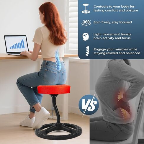 ADHD Chair for Child Adults, Stool Fitness Seat, for Stability, Balance, Yoga, Office, School, Wellness, Active Sitting with Non-Slip Base and Washable Seat Cover in Saudi Arabia