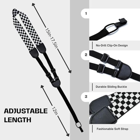 S&loyoe No-Drill Clip-On Ukulele Strap Button-Free Neck Sling Strap for Ukulele in Saudi Arabia