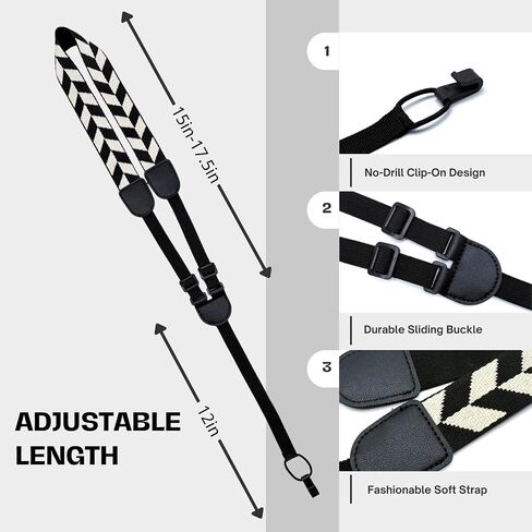 S&loyoe No-Drill Clip-On Ukulele Strap Button-Free Neck Sling Strap for Ukulele in Saudi Arabia
