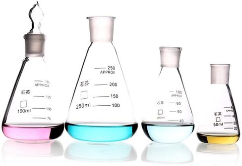 Quartz Triangle Flask Cone Flask high Temperature Resistant Transparent Solution Heating Debugging Bottle (500ML(1)) in Saudi Arabia