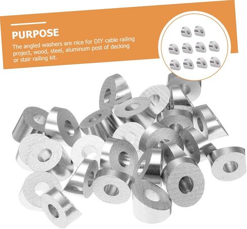 10pcs Stainless Steel Angle Beveled Washers Wire Rope Washers DIY Cable Railing Kit for Deck Stair Railing in Saudi Arabia