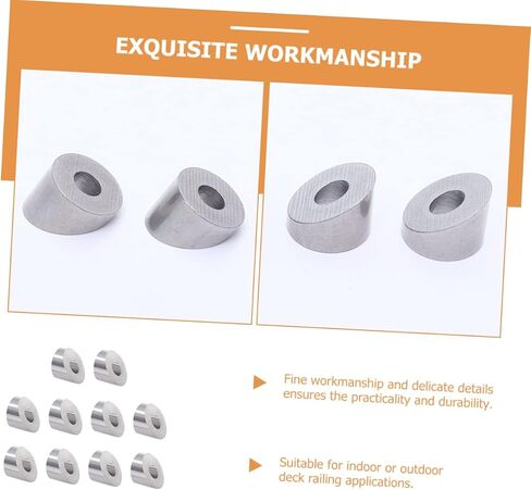 10pcs Stainless Steel Angle Beveled Washers Wire Rope Washers DIY Cable Railing Kit for Deck Stair Railing in Saudi Arabia