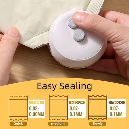 2-in-1 Mini Bag Sealer with Cutter - Rechargeable Heat Sealer, Snack Bag Sealer for Chips, Food Storage & Resealing,Portable Resealer Machine Sealer, Bag Closer for Freshness, Plastic Bags & Snacks in Saudi Arabia