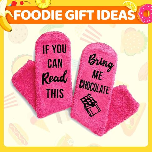 HAPPYPOP Pink Fuzzy Socks for Women Teen Girls, Birthday Gifts Cupcake Baking Gifts, If You Can Read This in Saudi Arabia