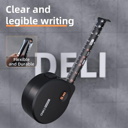 DELI Tape Measure 10ft/3m, Small Tape Measure Retractable Mini Measuring Tape Easy Read with Metric/Inch，Minimalist Design, Precise Measurement, Heavy Duty, Anti-Slip Back, Anti-Rust & Anti-Scratch in Saudi Arabia