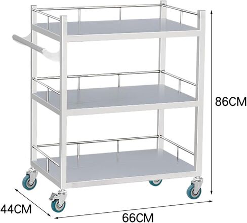 Collapsible Wagon Cart with Wheels Foldable Folding Wagons Carts Silent Universal Wheels,Maximum Load 150kg, 2-Layer Stainless Steel Rolling Cart for Hospital, Clinic & Laboratory - Ideal Me in Saudi Arabia