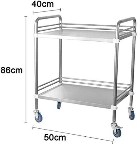 Collapsible Wagon Cart with Wheels Foldable Folding Wagons Carts Silent Universal Wheels,Medical Trolley Cart Dental Lab Cart Stainless Steel, 2/3 Layers Hospital Equipment Portable Trolley in Kuwait
