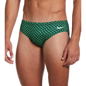 Nike Men's HydraStrong Drippy Check Brief Swimsuit-Court Green (Size 28) in Kuwait