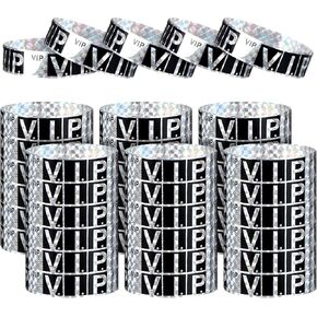200 PCS معصم VIP للحدث ، معصم VIP المقاوم للماء ، أساور الورق الليزر للحفلات ، الحفلات الموسيقية ، المهرجانات ، الإغلاق اللاصقة (الذهب) in Kuwait