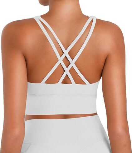 Sunzel Sunzfly Sports Bra for Women ، Scoop Neck Crisscross Back Pated Low Impact Bras Tops for Workout Yoga Gym in Kuwait