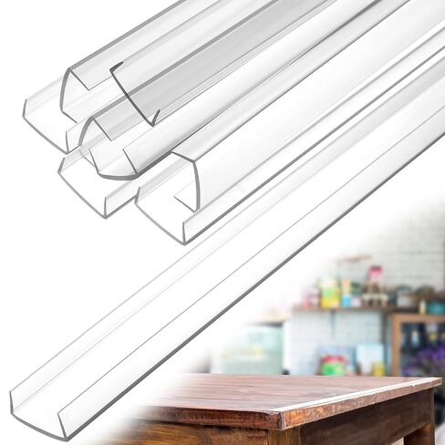 8 Pack 36" Length 1" Thick Flexible Cabinet Door Protector Clear Plastic U Channel/c Channel for Kitchen Cabinets Shelf Drawer Edge Impact Protection, Wear Prevention, Decorative Trim in Saudi Arabia