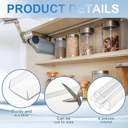 8 Pack 36" Length 1" Thick Flexible Cabinet Door Protector Clear Plastic U Channel/c Channel for Kitchen Cabinets Shelf Drawer Edge Impact Protection, Wear Prevention, Decorative Trim in Saudi Arabia