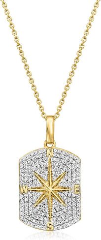 روس سايمونز 0.50 CT. T.W. قلادة قلادة الكلب الكلب Diamond Compass بالذهب 18kt على الجنيه الاسترليني in Saudi Arabia