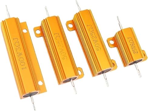 1PCS ألومنيوم القشرة المعدنية القشرة المعدنية مقاوم 10W 25W 50W 100W RX24 0.1 ~ 1KOHM 8 10 50 1K OHM مقاومات الحمل المقاومة (50W-25R) in Saudi Arabia