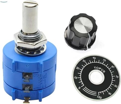 1Set 3590s 10K Multiturn قابلة للتعديل الجهد wirewound المقاوم 2W 3590S-2-103L 500 1K 2K 5K 20K 100K OHM MF-A03 + KNOB (5K OHM) in Saudi Arabia
